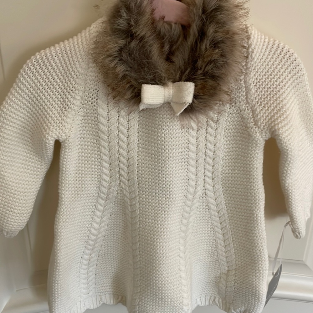 Faux fur collared knit dress w/ tags!